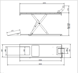 Lavice elektro-hydraulická 700 kg, zdvih 120 cm